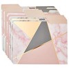 Paper Junkie 12 Pack Geometric Marble Decorative File Folders, Rose Gold Office School Supplies, A4 Letter Size - 3 of 4