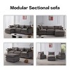 VASIP Chenille Modular Cloud Sectional Sofa - 105" L-Shaped 3-Seater with Ottoman,for Living Room,Beige - 3 of 4