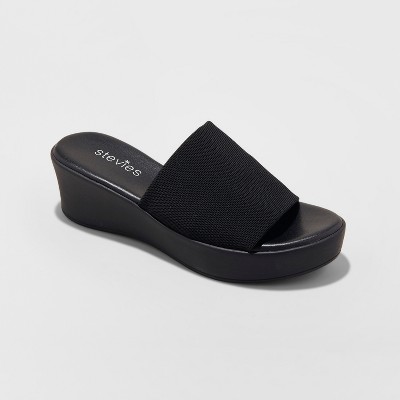 girls black wedge sandals