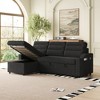 83.5" Upholstered Convertible L-Shaped Sleeper Sectional Sofa with Pull-Out Bed, Reversible Storage Chaise, Cup Holder & Side Pocket - 4 of 4