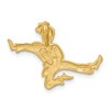 Black Bow Jewelry 14k Yellow Gold Female Karate Kicker Pendant - 3 of 4