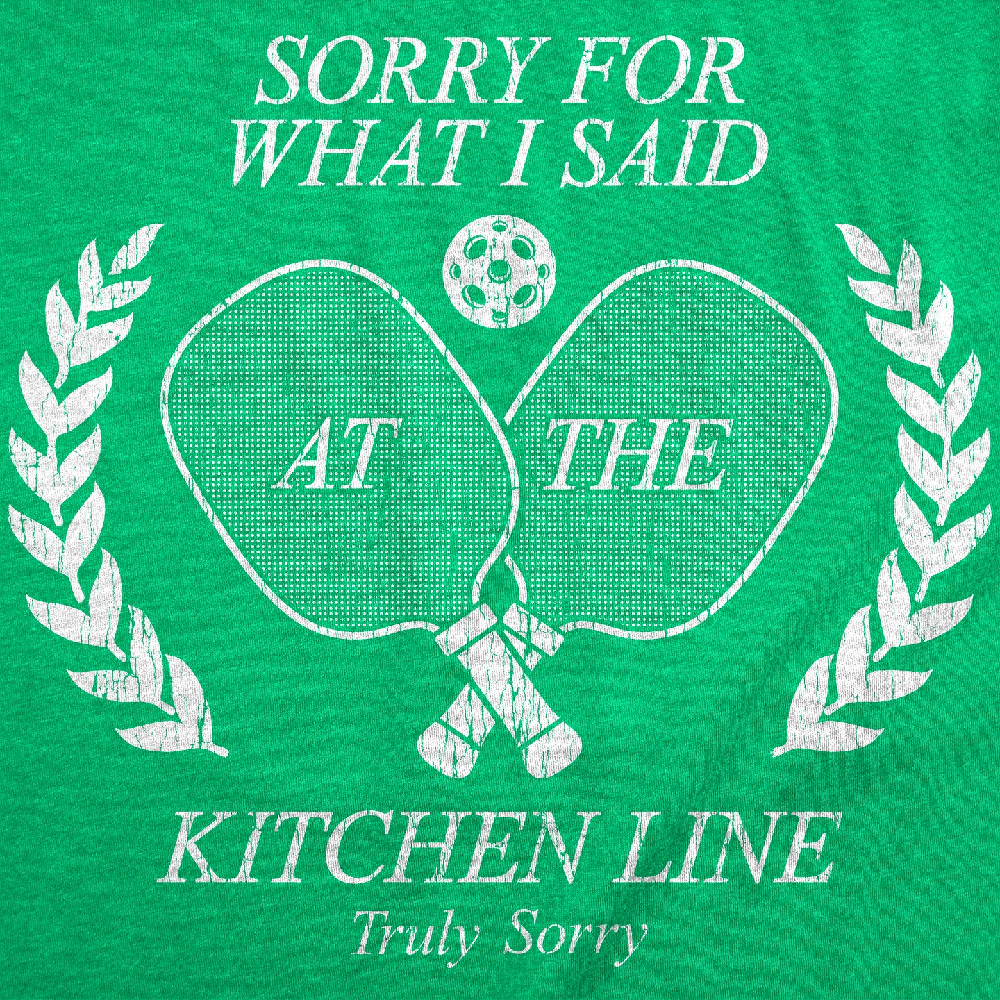 Мужская футболка Crazy Dog T-Shirts, Inc. T Shirt Sorry For What I Said At The Kitchen Line Tee For Men - Crazy Dog T Shirt for Pickleball Fans Green, цвет: Зелёный — фото 2