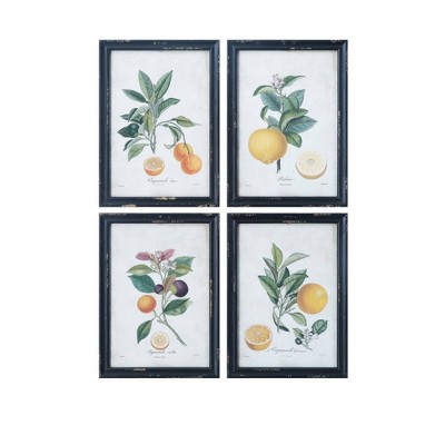 13.7" x 18.8" (Set of 4) Designs Wood Framed Decorative Wall Art - 3R Studios