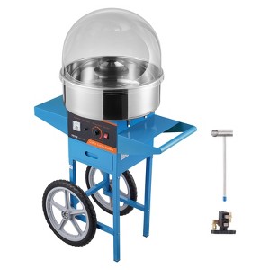 VEVOR Electric Cotton Candy Machine with Cart, 1000W Commercial Candy Floss Maker with Cover, Stainless Steel Bowl, Sugar Scoop and Drawer Blue - 1 of 4