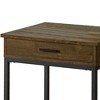 24" Square End Table with Wood Grain Finish and Storage Drawer, Ideal for Living Room or Reading Nook - 3 of 4