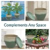 Sunnydaze Chalet UV- and Frost-Resistant Ceramic Planters with Drainage Holes and Saucers - 4 of 4