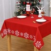 Christmas Snowflake Tablecloth Solid Xmas Table Cloth Holiday Decorative Tablecovers for Indoor Outdoor Party Kitchen Dining - 3 of 4