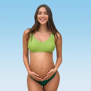 Women's Maternity Scalloped Standard Bottom Bikini Sets Swimsuit - Cupshe