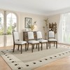 Gulches Beige Brown Farmhouse Dining Chairs Set of 4 Dining Chair - 4 of 4