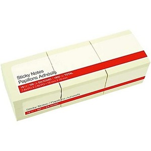 MyOfficeInnovations Stickies Recycled Notes Blank 3" x 3" Yellow 18 Pads/PK (S-33YR18) 860852 - 1 of 4