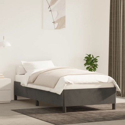 vidaXL Bed Frame Dark Gray 39.4 in.x79.9 in. Twin XL Velvet