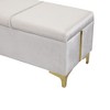 NicBex Velvet Upholstered Storage Ottoman Bench,Entryway Bench with Metal Legs,End of Bed Storage Bench for Bedroom,Living Room & Entryway - 3 of 4