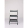 DOMETOUR 3 Tier Small Rolling Cart Metal Utility Storage Organizer Kitchen Trolley Bathroom Laundry Room Bar Office Shelves - 2 of 4