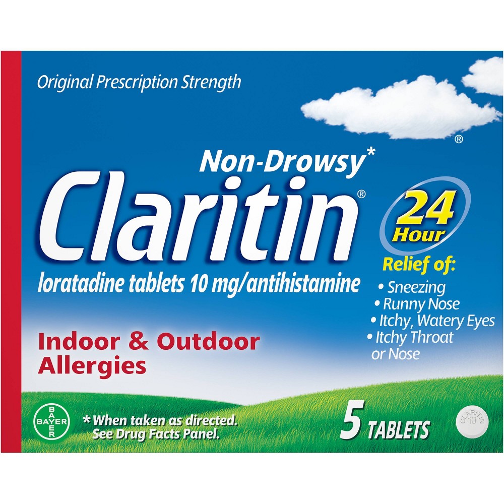 GTIN 041100080226 product image for Claritin Allergy Relief 24 Hour Non-Drowsy Loratadine Tablets - 5ct | upcitemdb.com