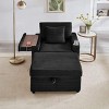 Corduroy Sofa with Storage Ottoman and USB Port, Storage Sofa with Adjustable Armrest and Cup Holder,Modern Living Room Accent Sofa-Koiai - 2 of 4