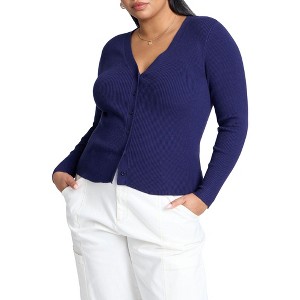 ELOQUII Elements Women's Plus Size Fitted Cardigan - 1 of 2