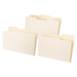Unique Bargains Classroom Home Office Paperwork 1/3 Cut Tab Legal Size Manila File Folders Beige - 1 of 4