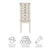 Obrecht Traditional Wood 6 Lined Drawer Jewelry Armoire Off-White - Powell: Floor Standing, Mirror, Storage Organizer - 2 of 4
