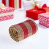 Unique Bargains Gift Wrap Ribbons Gold Edging Faux Linen 179.13"x2.36" 1 Pc - 2 of 4