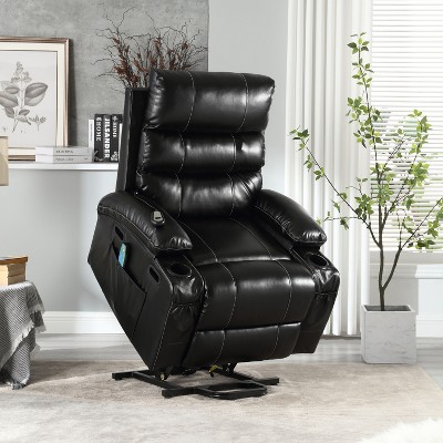 NicBex PU Leather Lift Recliner Chair for Elderly,Massage Chairs with Vibration Massage and Lumbar Heating,Reclining Chairs for Living Room