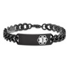 Black Bow Jewelry Black Plated Stainless Steel White Enamel Medical I.D. Bracelet, 8 In - 3 of 4