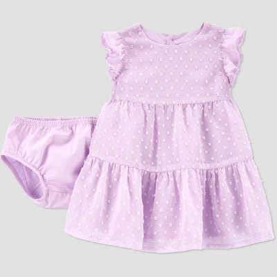 Image of Carter's Just One You® Baby Girls' Swiss Dot Dress - Lavender 3M