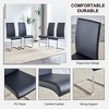 4 sets Modern dining chairs, PU faux leather backrest cushioned edge chairs, suitable for dining, kitchen, terrace, club guest office chairs - 4 of 4