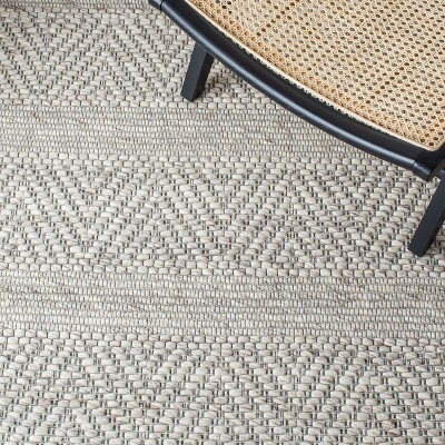 Beige and Light Grey Geometric Wool Synthetic Area Rug 3' x 5'