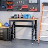 HOMCOM 45" Work Bench with Adjustable Footpads and Large Solid Wood Tabletop Tool Table for Garage, Weight Capacity 1100 lbs - 3 of 4