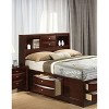 TiramisuBest Walnut 2-Piece Rubberwood Bedroom Set, Platform Bed with Nightstand, Queen - 4 of 4