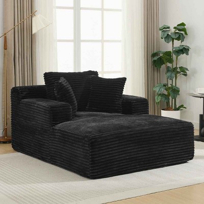 Full-Compressed Sofa Bed, Deep Seat Sofa Bed with Pillows, Sleeper Couch with Pocket Spring Support and Corduroy Cushion-Coolbibila