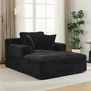 Full-Compressed Sofa Bed, Deep Seat Sofa Bed with Pillows, Sleeper Couch with Pocket Spring Support and Corduroy Cushion-Coolbibila - 1 of 4