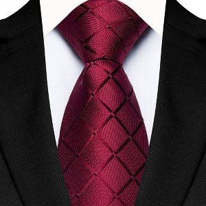 Anna-Kaci Men's Textured Diamond Pattern Silk Tie Wide Formal Necktie for Business, Weddings & Special Occasions - 1 of 2