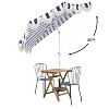 JONATHAN Y Beverly 9 ft. Designer Classic Scalloped Fringe Half Market Patio Umbrella with Crank, Push Button Tilt and UV Protection - 4 of 4