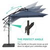 HYLEORY Beeram 96" x 96" Cantilever Umbrella with Counterweight - 4 of 4