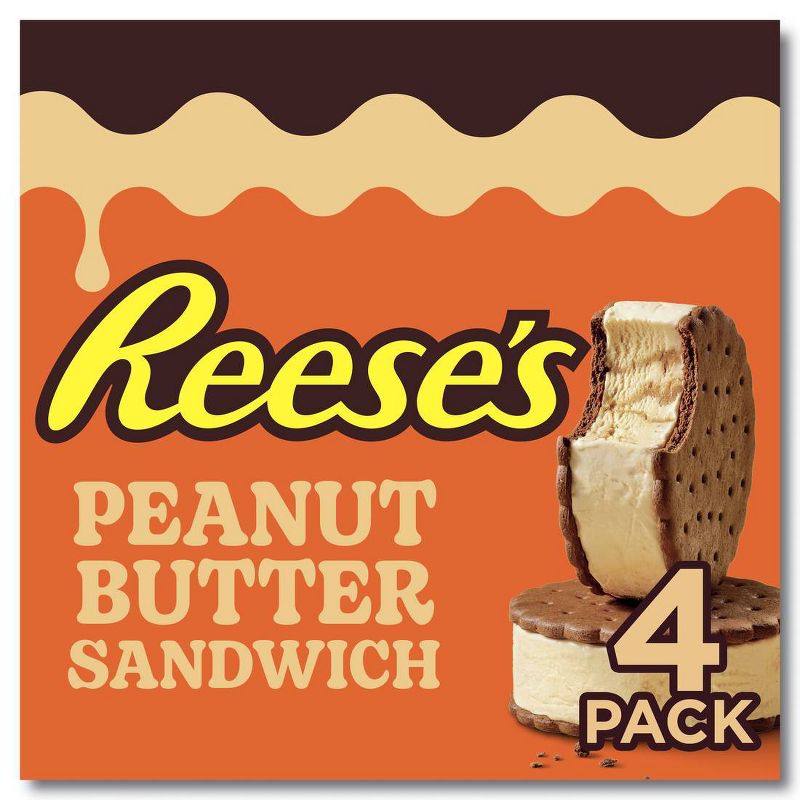 Klondike Reese&#39;s Peanut Butter Frozen Dairy Dessert Ice Cream Sandwich - 16oz/4ct, 1 of 9