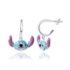 Disney Womens Lilo & Stitch Charm Hoop Earrings - Sterling Silver - 4 of 4