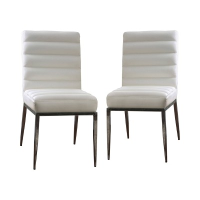 Set of 2 Fenn Upholstered Side Chairs White - miBasics