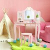 Costway Kids Makeup Dressing Table Chair Set Princess Vanity & Tri-folding Mirror - 3 of 4
