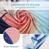 Aoibox Funny Cat Shower Curtain with Brave Cat Holding Trident Riding Shark in Ocean Wave Design, Includes 12 Hooks for Bathroom Decor - 4 of 4
