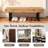 KWPZQEB Farmhouse Wood Bench, Long Rustic Indoor Bench for Entryway, Living Room, Dining Room, Solid Wood Construction - 2 of 4