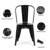 COMHOMA Metal Dining Chair Set of 4, Industrial Modern Bistro Stackable Chairs Indoor Outdoor - 3 of 4