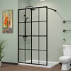 Lirago 46x72" Black Aluminum Frame Shower Screen Panel for Walk-in Wet Room Tempered Glass Doorless Shower Enclosure with Adjustable Wall Bar - 2 of 4