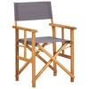 vidaXL Director's Chair - Solid Acacia Wood - Weather-Resistant - Folding Design - Comfortable Fabric Seat - Portable - Brown and Dark Gray - 2 of 4