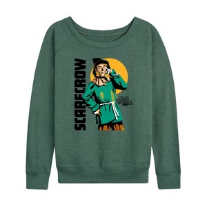 Women's - Wizard of Oz - Scarecrow Lightweight French Terry Wide Neck Long Sleeve Shirt - 1 of 4
