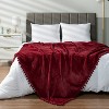 PAVILIA Fleece Pom Pom Blanket Throw for Sofa Bed, Soft Lightweight Pompom Fringe Blanket for Couch - 4 of 4
