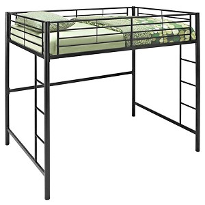 Premium Metal Full Size Loft Bed - Black - Saracina Home