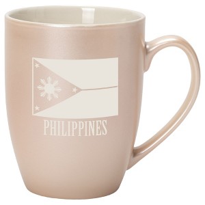 Elanze Designs Philippines Flag 10 Ounce Ceramic Laser-Etched Engraved Drinkware Mug, Metallic Precious Pearl - 1 of 4