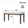 Upholstered Bench for Bedroom End of Bed,38'' Entryway Bench for Living Room,Dining Bench with Padded Seat and Solid Wood Legs - The Pop Home - 4 of 4
