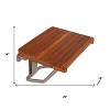 HomeRoots 14" X 20" Brown Teak Rectangular Shower Bench - 3 of 4